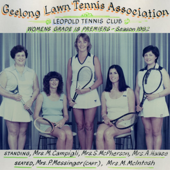 Photograph of tennis players in premiership team