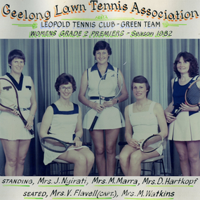 Photograph of tennis players in premiership team