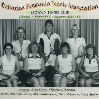 Photograph of tennis players in premiership team