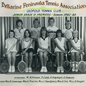 Photograph of tennis players in premiership team