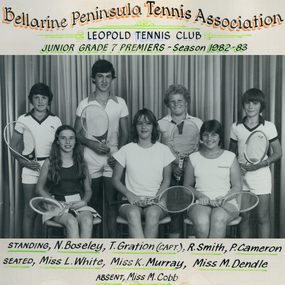 Photograph of tennis players in premiership team