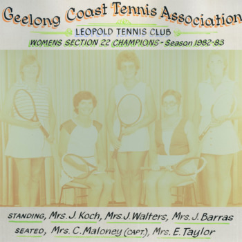 Photograph of tennis players in premiership team