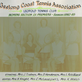 Photograph of tennis players in premiership team