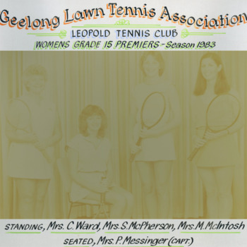 Photograph of tennis players in premiership team