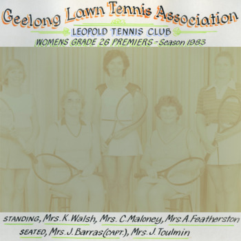 Photograph of tennis players in premiership team
