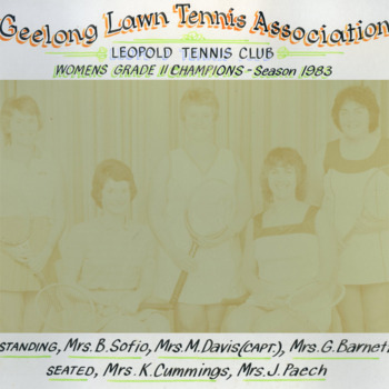 Photograph of tennis players in premiership team