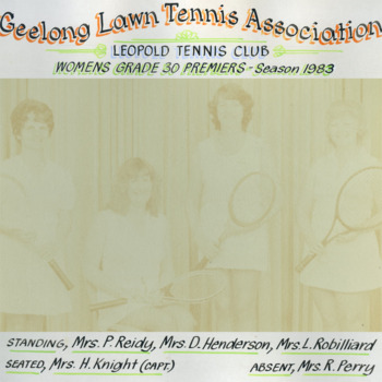 Photograph of tennis players in premiership team