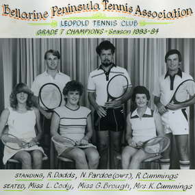 Photograph of tennis players in premiership team