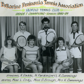 Photograph of tennis players in premiership team
