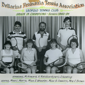Photograph of tennis players in premiership team