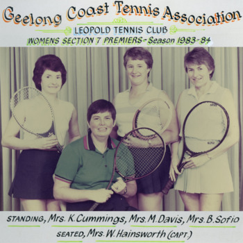 Photograph of tennis players in premiership team