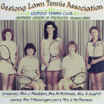 Photograph of tennis players in premiership team