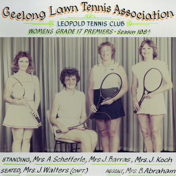 Photograph of tennis players in premiership team