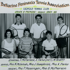 Photograph of tennis players in premiership team