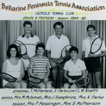 Photograph of tennis players in premiership team