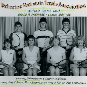 Photograph of tennis players in premiership team