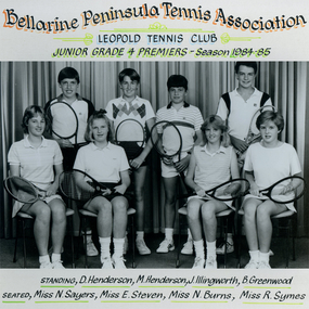 Photograph of tennis players in premiership team
