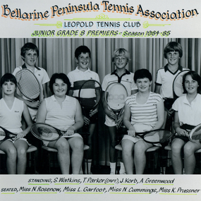 Photograph of tennis players in premiership team