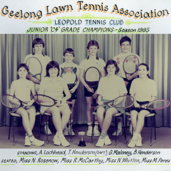 Photograph of tennis players in premiership team