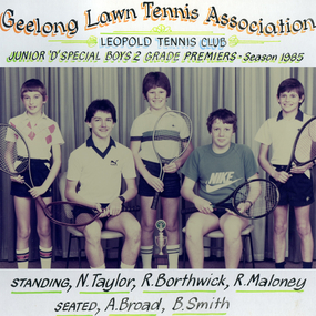 Photograph of tennis players in premiership team