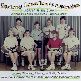 Photograph of tennis players in premiership team