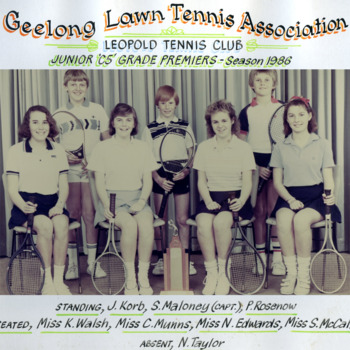 Photograph of tennis players in premiership team