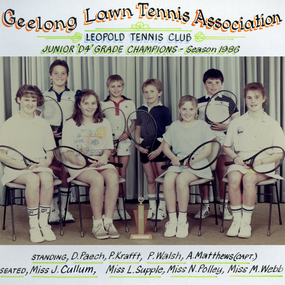 Photograph of tennis players in premiership team
