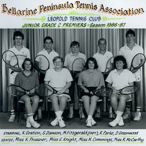 Photograph of tennis players in premiership team