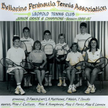 Photograph of tennis players in premiership team