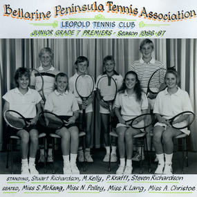 Photograph of tennis players in premiership team