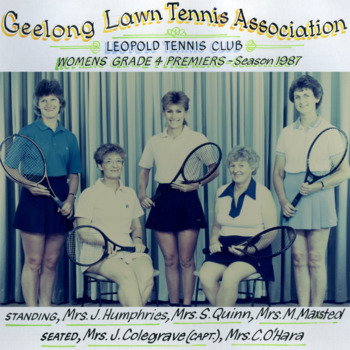Photograph of tennis players in premiership team