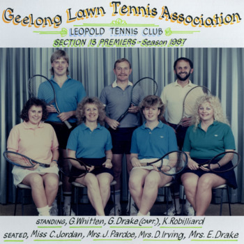 Photograph of tennis players in premiership team