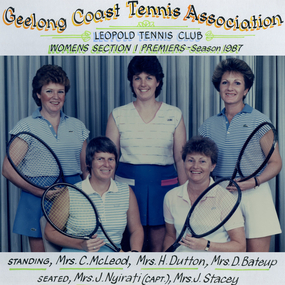 Photograph of tennis players in premiership team