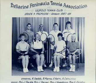 Photograph of tennis players in premiership team