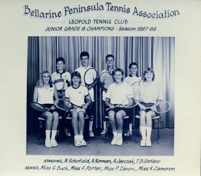 Photograph of tennis players in premiership team
