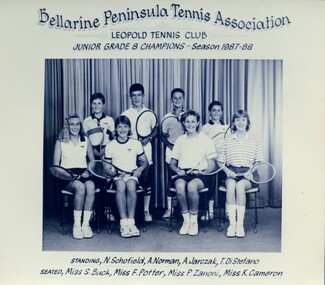 Photograph of tennis players in premiership team