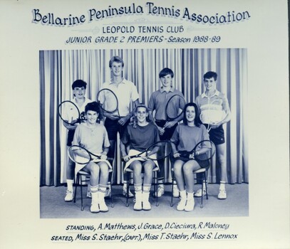Photograph of tennis players in premiership team
