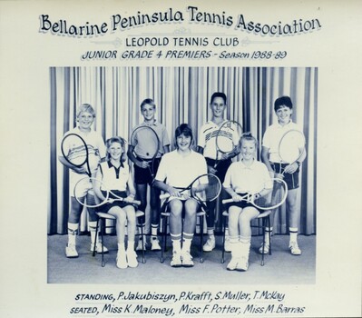 Photograph of tennis players in premiership team