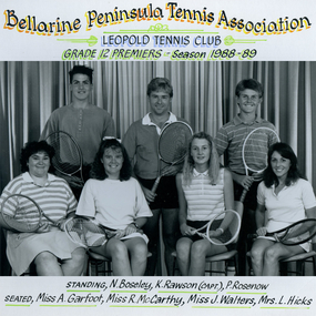 Photograph of tennis players in premiership team