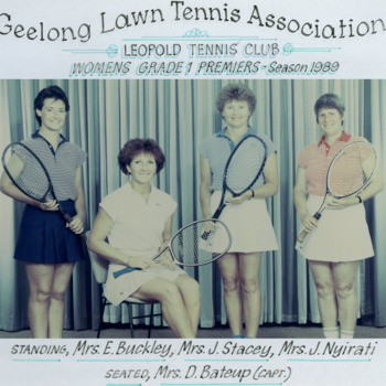 Photograph of tennis players in premiership team