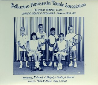 Photograph of tennis players in premiership team