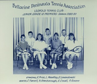 Photograph of tennis players in premiership team