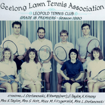 Photograph of tennis players in premiership team