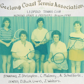Photograph of tennis players in premiership team