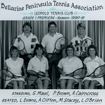 Photograph of tennis players in premiership team