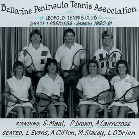 Photograph of tennis players in premiership team
