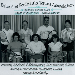 Photograph of tennis players in premiership team