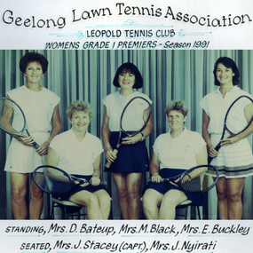 Photograph of tennis players in premiership team