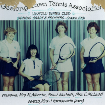 Photograph of tennis players in premiership team