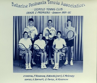 Photograph of tennis players in premiership team